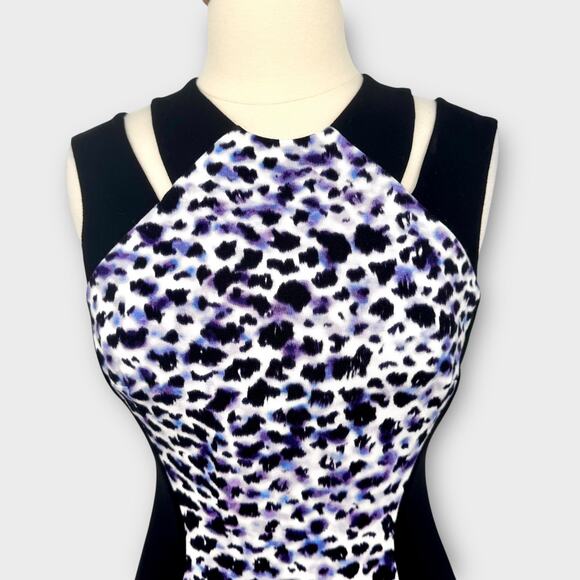 Cache Abstract Animal Print Bodycon Sheath Dress Sz 10 Sexy Glam Y2K Mob Wife - Picture 2 of 11